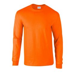 Ultra Bawełniana Koszulka Z Długim Rękawem Unisex Dla Dorosłych. Brązowe koszulki męskie z długim rękawem GILDAN, xl, bez wzorów, z bawełny, sportowe, bez kołnierzyka, bez ramiączek. Za 60.99 zł.