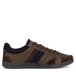 Półbuty Lasocki. Brązowe codzienne półbuty męskie Lasocki, bez wzorów, bez obcasa, bez zapięcia. Za 179.99 zł.