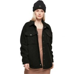 Polar z kapturem Urban Classics Sherpa. Czarne bluzy z polaru męskie Urban Classics, m, bez wzorów, z polaru, bez ramiączek, z kapturem. Za 337.50 zł.