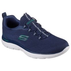 Buty do chodzenia męskie Skechers Summits Tallo. Niebieskie buty sportowe na co dzień męskie Skechers, m, bez wzorów, casualowe, bez ramiączek, bez kaptura, trekkingowe. Za 259.99 zł.