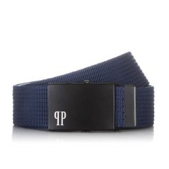 Pasek parciany granatowy PAOLO PERUZZI PW-22-125 cm. Niebieskie paski męskie Paolo Peruzzi, bez wzorów, z materiału. Za 34.99 zł.