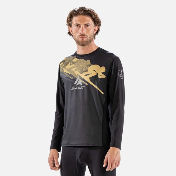 Koszulka termoaktywna Męska SURFANIC SWU1603. Czarne bielizna termoaktywna męska Surfanic, m, bez wzorów, bez ramiączek, narciarskie. Za 199.99 zł.