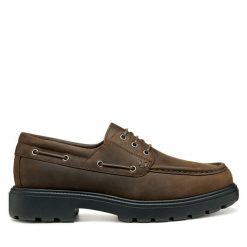 Mokasyny Geox. Brązowe mokasyny męskie Geox, bez zapięcia. Za 419.99 zł.