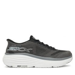 Buty do biegania Skechers. Czarne buty do biegania męskie Skechers, bez wzorów, bez zapięcia, do biegania. Za 269.99 zł.