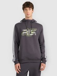 4F Bluza dresowa nierozpinana z kapturem męska 4F x Robert Lewandowski - szary M. Szare bluzy z kapturem męskie 4f, m, bez wzorów, z dresówki, z kapturem. Za 199.99 zł.