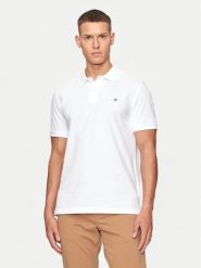 Gant Polo Shield 2220 Biały Slim Fit. Białe koszulki polo męskie Gant, l, bez wzorów, z bawełny, bez kołnierzyka, bez ramiączek. Za 219.99 zł.