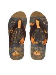 Quiksilver Japonki Molokai Layback AQYL101339 Zielony. Zielone klapki i japonki męskie Quiksilver, bez wzorów, z materiału. Za 99.99 zł.