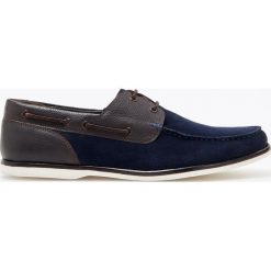 Skórzane mokasyny - Granatowy. Niebieskie mokasyny męskie marki Reserved. Za 249.99 zł.
