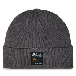 Czapka Alpha Industries. Szare czapki męskie Alpha Industries, na zimę, bez wzorów. Za 119.99 zł.