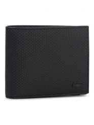Lacoste Portfel Billfold Zip Case NH2826CE Czarny. Czarne portfele męskie Lacoste, bez wzorów, ze skóry. Za 329.99 zł.