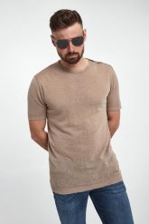 T-shirt męski lniany LIU JO. T-shirty męskie Liu Jo, m, bez wzorów, ze lnu, bez kołnierzyka, bez ramiączek. W wyprzedaży za 431.20 zł.