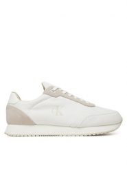 Calvin Klein Jeans Sneakersy Runner Sock Laceup Mg Canvas YM0YM01217 Biały. Białe buty sportowe na co dzień męskie Calvin Klein Jeans, m, bez wzorów, z jeansu, bez ramiączek, bez kaptura. Za 249.99 zł.