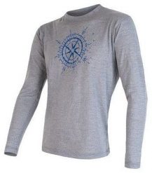 SENSOR MERINO ACTIVE PT tee ls MEN grey compass L. Szare bielizna termoaktywna męska Lee, l, bez wzorów, bez ramiączek. Za 605.16 zł.