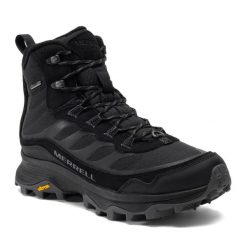 Buty turystyczne męskie Merrell Moab Speed Thermo Mid WP. Czarne buty sportowe na co dzień męskie Merrell, m, bez wzorów, bez ramiączek, bez kaptura. Za 629.99 zł.