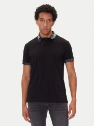 Versace Jeans Couture Polo 79GAGT03 CJ01T Czarny Regular Fit. Czarne koszulki polo męskie Versace Jeans Couture, m, bez wzorów, z bawełny, bez kołnierzyka, bez ramiączek. Za 1,019.00 zł.