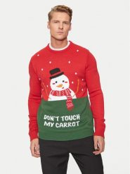 Only & Sons Sweter Xmas 22031170 Czerwony Regular Fit. Czerwone kardigany męskie Only & Sons, bez wzorów, z syntetyku, bez kołnierzyka, bez ramiączek. Za 129.99 zł.