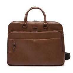 Torba na laptopa Guess. Brązowe torby na laptopa męskie Guess, z aplikacjami, małe. Za 599.99 zł.