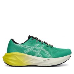 Buty do biegania Asics. Zielone buty do biegania męskie Asics, bez wzorów, bez zapięcia, do biegania. Za 679.99 zł.