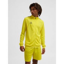 Bluza dresowa z poliestru zapinana na zamek błyskawiczny Hummel Authentic. Żółte bluzy rozpinane męskie HUMMEL, bez wzorów, z dresówki, sportowe, bez ramiączek, bez kaptura. Za 212.50 zł.
