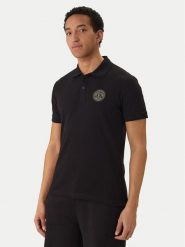 Versace Jeans Couture Polo 80GAGT19 CJ01T Czarny Regular Fit. Czarne koszulki polo męskie Versace Jeans Couture, m, bez wzorów, z bawełny, bez kołnierzyka, bez ramiączek. Za 569.99 zł.