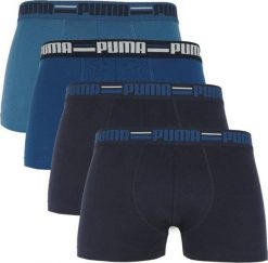 Puma Bokserki męskie Brand Elastic 4pak granatowy/niebieski 938197 02 M. Niebieskie bokserki męskie Puma, m, bez wzorów. Za 188.99 zł.