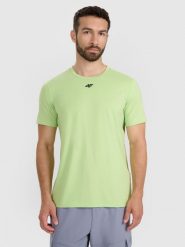 4F Koszulka treningowa szybkoschnąca męska - zielona XXL. Zielone t-shirty męskie 4f, m, bez wzorów, z elastanu, bez kołnierzyka, bez ramiączek. Za 99.99 zł.