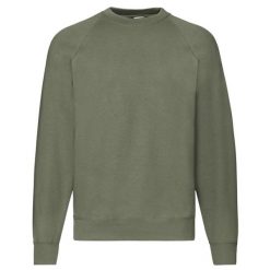Klasyczna Bluza Raglanowa Unisex Dla Dorosłych. Zielone bluzy nierozpinane męskie Fruit of the Loom, m, bez wzorów, klasyczne, bez ramiączek, bez kaptura. Za 79.99 zł.