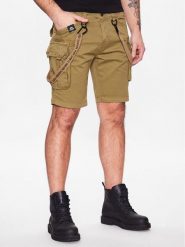 Alpha Industries Szorty materiałowe Utility 116213 Beżowy Slim Fit. Brązowe szorty męskie Alpha Industries, bez wzorów, z bawełny. Za 339.99 zł.