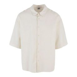 Męska Koszula Boxy Z Mieszanki Bawełny. Brązowe koszule męskie Urban Classics, m, bez wzorów, z bawełny, bez kołnierzyka, bez ramiączek. Za 137.99 zł.