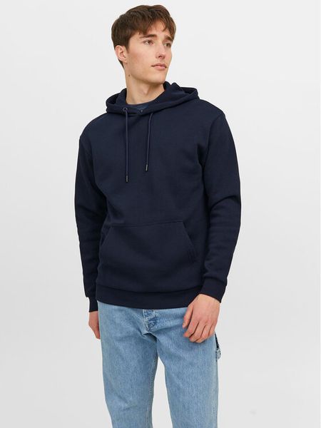 Jack & Jones Bluza Bradley 12249340 Granatowy Relaxed Fit. Niebieskie bluzy nierozpinane męskie Jack & Jones, m, bez wzorów, z bawełny, bez ramiączek, bez kaptura. Za 99.99 zł.