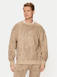 Guess Bluza Z5RQ17 K9YI1 Beżowy Regular Fit. Brązowe bluzy nierozpinane męskie Guess, l, z aplikacjami, z bawełny, bez ramiączek, bez kaptura. Za 379.99 zł.