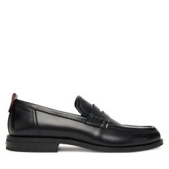 Półbuty HUGO. Czarne eleganckie półbuty męskie Hugo, wizytowe, bez obcasa, bez zapięcia. Za 649.99 zł.