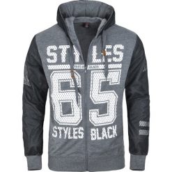 Bluza męska na suwak z kapturem grafitowa Recea. Szare bluzy z kapturem męskie Recea, m, bez wzorów, z bawełny, z kapturem. Za 63.79 zł.