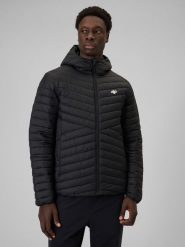 4F Kurtka z wypełnieniem syntetycznym męska - czarna XL. Czarne kurtki męskie 4f, m, bez wzorów, z materiału, bez ramiączek, z kapturem. Za 299.99 zł.