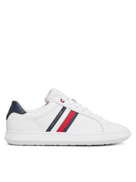 Tommy Hilfiger Sneakersy Essential Leather Cupsole FM0FM04921 Biały. Białe buty sportowe na co dzień męskie Tommy Hilfiger, m, bez wzorów, ze skóry, bez ramiączek, bez kaptura. Za 299.99 zł.