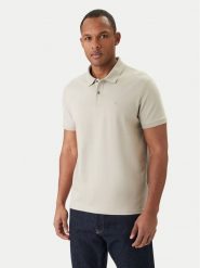 Calvin Klein Polo LV04LC254G Beżowy Slim Fit. Brązowe koszulki polo męskie Calvin Klein, l, bez wzorów, z bawełny, bez kołnierzyka, bez ramiączek. Za 289.99 zł.