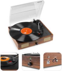 Gramofon RP106W Fenton głośniki USB brązowy one size. Brązowe gramofony Fenton. Za 270.81 zł.