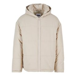 Męska Kurtka Puchowa Z Kapturem. Brązowe kurtki męskie Urban Classics, l, bez wzorów, z puchu, sportowe, bez ramiączek, z kapturem. Za 390.99 zł.