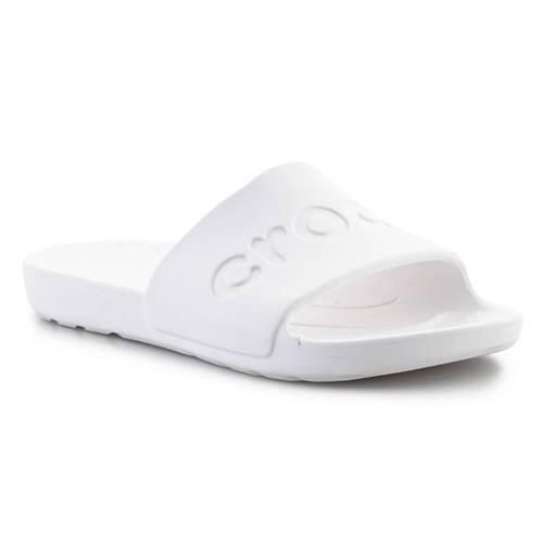 Klapki unisex Crocs Blanc. Białe klapki i japonki męskie Crocs, bez wzorów, z materiału. Za 109.00 zł.