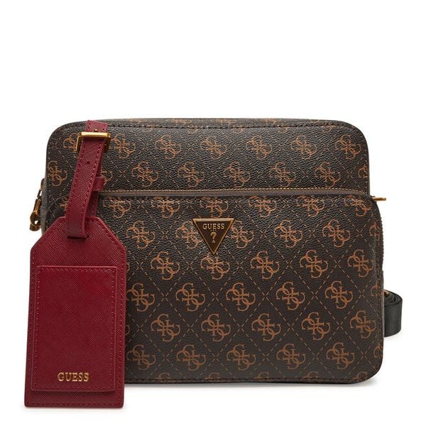 Saszetka Guess. Brązowe saszetki męskie Guess, z aplikacjami, małe. Za 239.99 zł.