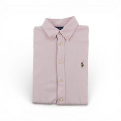 Second life - Klasyczna różowa koszula męska - Jak nowy. Czerwone koszule męskie Ralph Lauren, m, bez wzorów, bez kołnierzyka, bez ramiączek. Za 191.66 zł.