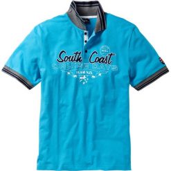Shirt polo z efektownym zdobieniem bonprix turkusowy. Koszulki polo męskie bonprix. Za 54.99 zł.