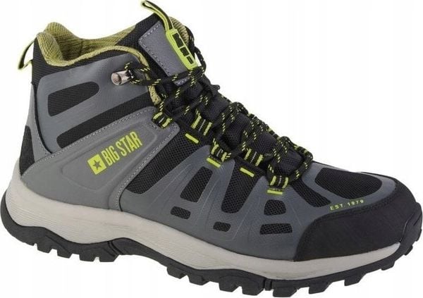 Buty trekkingowe męskie Big Star Big Star Trekking Shoes KK174098 szary 44. Szare buty trekkingowe męskie Big Star, bez wzorów, retro, bez obcasa, bez zapięcia. Za 239.99 zł.
