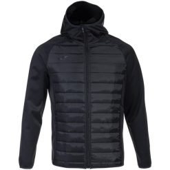 Bluza dresowa sportowa męska Berna III Softshell Hoodie. Czarne kurtki softshell męskie Joma, m, bez wzorów, z dresówki, bez kaptura, do piłki nożnej. W wyprzedaży za 229.60 zł.