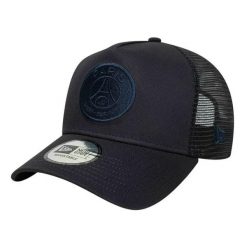 New Era czapka z daszkiem Trucker Cap Paris Saint-Germain granatowa. Niebieskie czapki męskie PSG, bez wzorów. Za 169.00 zł.