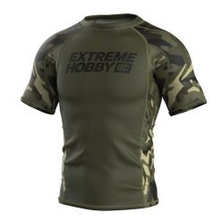 Koszulka Męska Rashguard MMA na Siłownię JUNGLE PANTHER. Zielone bielizna termoaktywna męska EXTREME HOBBY, m, bez wzorów, z bawełny, bez ramiączek, do biegania. Za 199.00 zł.