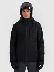 4F Kurtka narciarska membrana 5000 męska - czarna M. Czarne kurtki narciarskie i snowboardowe męskie 4f, na zimę, m, bez wzorów, bez kaptura, narciarskie. Za 599.99 zł.