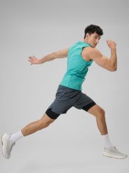 4F Spodenki treningowe szybkoschnące męskie - szare XL. Szare szorty sportowe męskie 4f, bez wzorów, z materiału, sportowe. Za 169.99 zł.