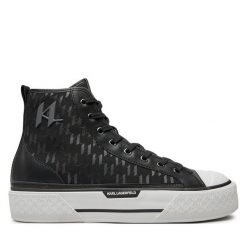 Trampki KARL LAGERFELD. Czarne trampki męskie KARL LAGERFELD, bez wzorów, bez zapięcia. Za 559.99 zł.