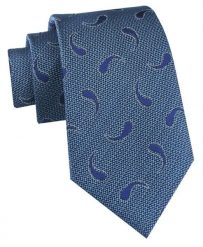 Jedwabny Krawat Męski - His Story - Niebieski, Wzór Paisley. Niebieskie krawaty i muchy męskie His Story, bez wzorów, z jedwabiu, eleganckie. Za 115.00 zł.